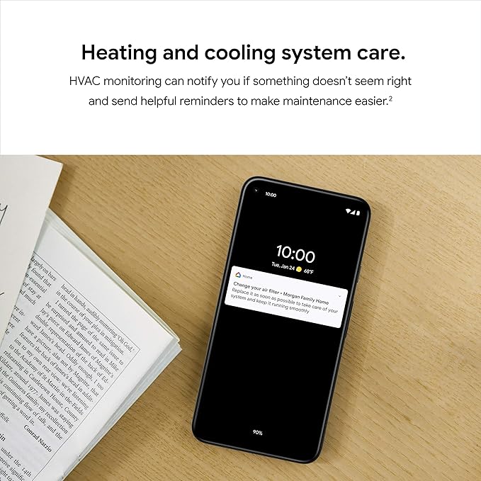 Google Nest Thermostat - Smart Thermostat for Home - Programmable Wifi Thermostat - Fog