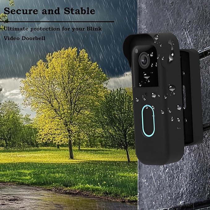 Blink Doorbell Mount, Angle Adjustable Mount for Blink Video Doorbell 2nd Gen (2025 release), Full Protection Mounting Bracket for Blink Doorbell Camera, Wider Viewing Range (Black)