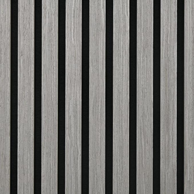 HOMCOM 4 Pack 3D Acoustic Panels, 24" x 24" Soundproof Wood Panels for Wall, Wood Slat Wall Paneling for Interior Ceiling, Office, Home Theater, Studio, Gray