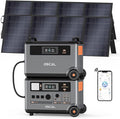 OSCAL 6000 Portable Power Station with 500W Solar Panels, 3600Wh LiFePO4 Battery with 3600Wh Expansion Battery Pack, 6000W(9000W Peak) Solar Generator for Camping, Home, Emergency