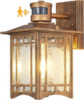 XANGQAN Brown Motion Sensor Outdoor Lights Wall Mount - Dusk to Dawn Exterior Light Fixture for Outside House Porch Patio Garage - Waterproof Lantern with Yard Front Motion Detector