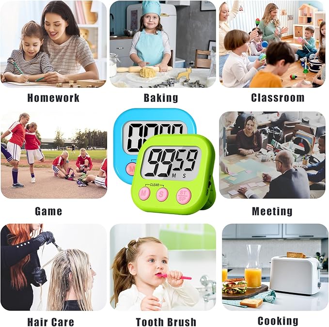 ZILLEEN Classroom Timer for Kids Teachers 6 Pack Digital Timers