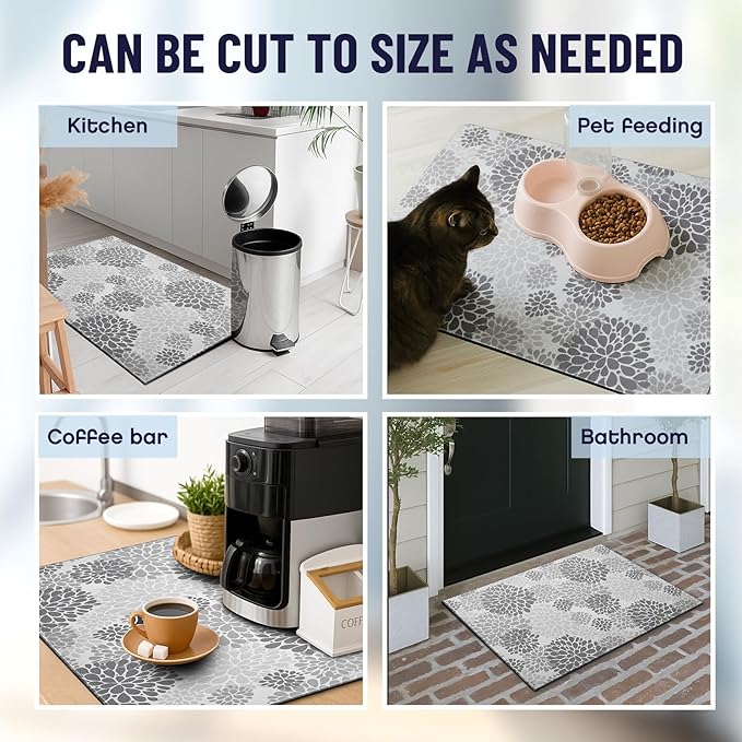 Teenyyou 1 Pcs 26" x 18" Dryer Top Protector Mat, Washer and Dryer Topper, Non Slip Waterproof Machine Cover Dust Proof Quick Drying Topper Pad for Laundry and Kitchen (Bloom)