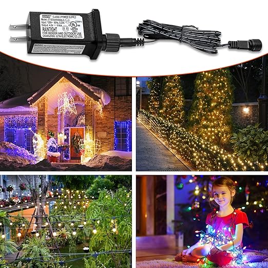 4.5V 0.6A Controller with Extension Cable, Replacement Model JT-DC045V0600-C Class 2 Power Supply IP44 LED Light Controller Low Voltage Transformer for Christmas LED String Light