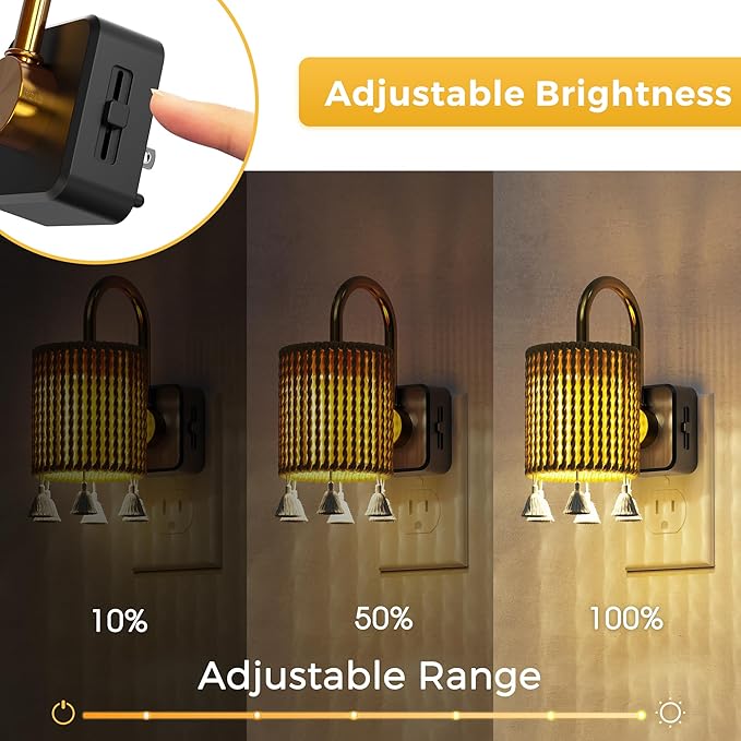 L LOHAS LED Night Lights Plug into Wall, 2 Pack Boho Fabric Cylinder Night Light with Tassel, Dusk to Dawn Sensor, 0-100LM Dimmable Night Lights, Vintage Nightlight for Bedroom, Living Room, Hallway
