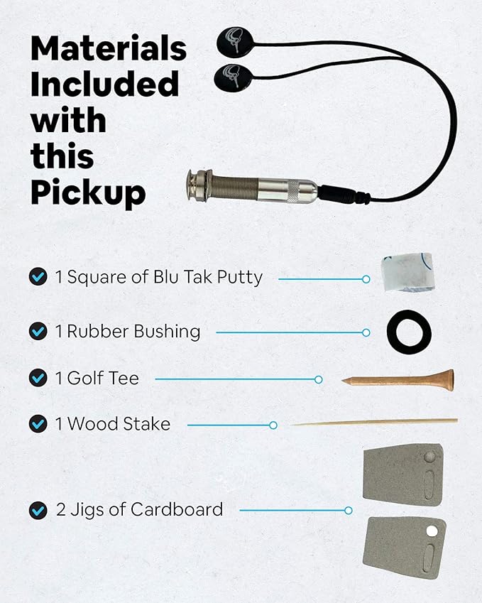 Journey Instruments Passive Piezo Ukulele Acoustic Pickup – EP003K Two Balanced German-made Passive Pickup Elements – Piezo Pickup for Ukuleles (Ceramic)