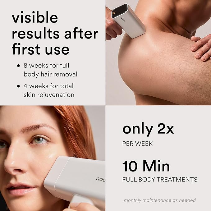 Nood™ NEW Flasher Pro — IPL Laser Hair Removal Device & Anti-Aging Red Light Therapy for Women & Men — Pain-free, Permanent, Visible Results After First Use & Works Everywhere Hair Grows — Matte Black