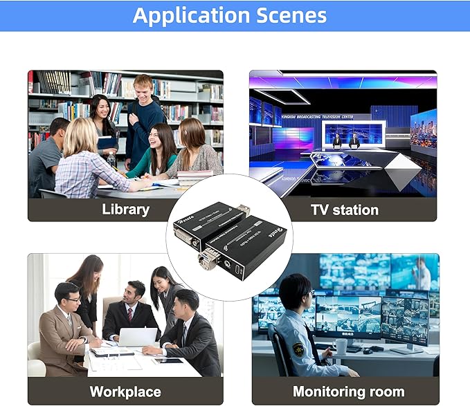 Hereta Mini 4K@60Hz HD DVI Fiber Video Extender DVI to Fiber Converter Optical Transceiver Up to 20km Data Rate up to 10.2Gbps Over Single-Mode with 3.5mm External Stereo Audio