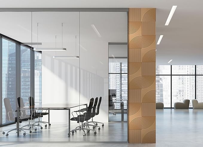 From Plain To Beautiful In Hours 9002 Arc Swell PVC 12 in x 12 in Peel and Stick Wall Panels (Covers / 10 sq.ft), Brown Candy, 10 Piece