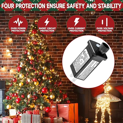 30V 0.2A LED Controller Timer Model JT-EL/FC300V0200-C Class 2 Power Supply Replacement with 8 Lighting Modes, and Memory Function for Christmas Light, LED String Light