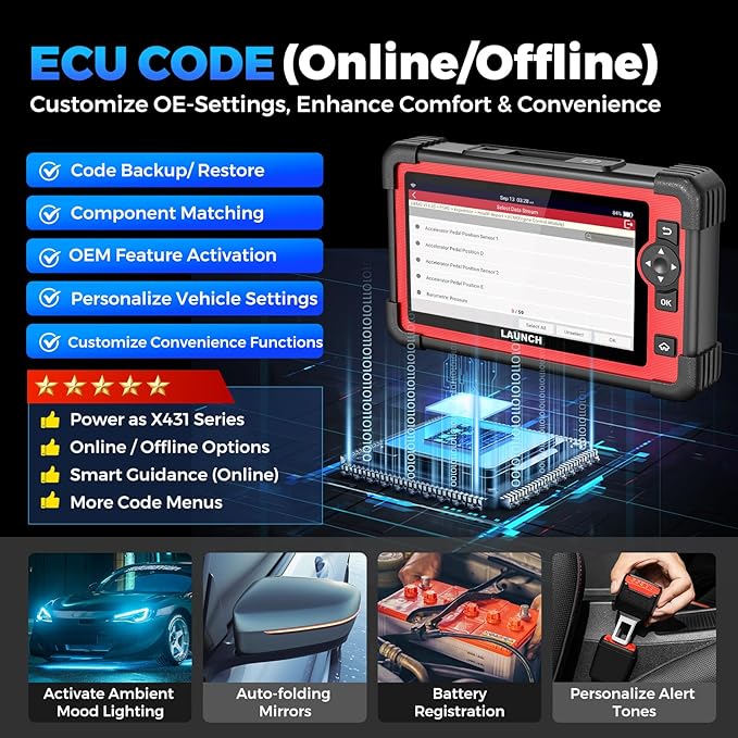 LAUNCH X431 CRP919E OBD2 Scanner, 2026 Bidirectional Scan Tool As CRP919EBT, ECU Code, 35+ Services, Active Test, All System Diagnose, CANFD & DOIP, FCA SGW, Android 10.0, 160+ Brands, 2 Year Update