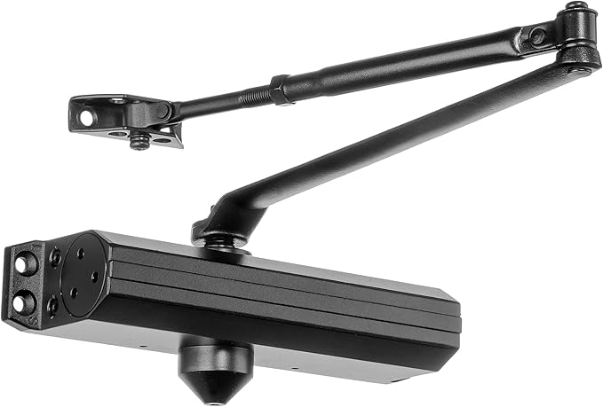 Dynasty Hardware Door Closer, Grade 1 Heavy Duty Commercial Hydraulic Closer, Self-Closing, Adjustable Spring Size 3-6, Surface Mount, Sprayed Duronotic Bronze, Series 1636