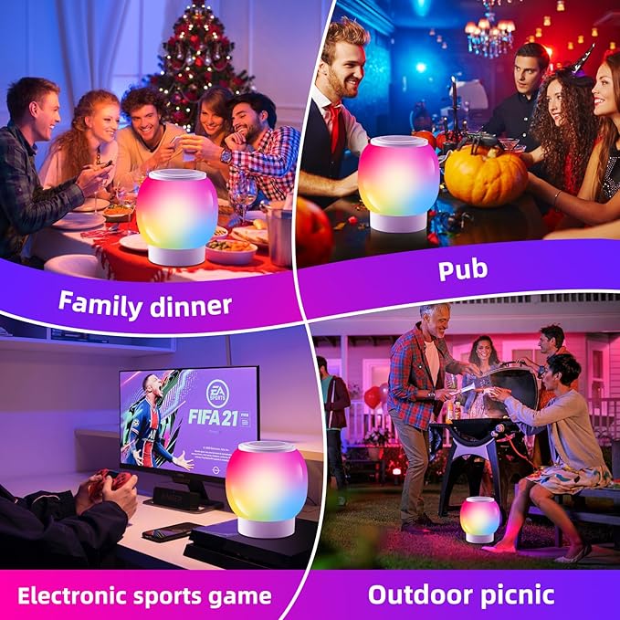 RGB ambient night light, Eye Caring, Multiple color variations, Stepless Dimming, Touch Night Lamp,Can be remotely controlled and timed,8000mAh ultra large battery capacity,Suitable ambient lighting,