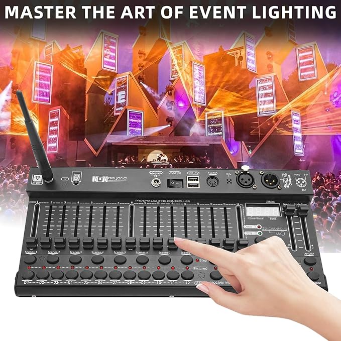 Ygybeyond Wireless DMX 384Controller,384-channel, DMX512, Controller, Dmx-384 Contooller, Stage Lighting Equipment & Accessorie For Dj, Ktv, Large Concert, DMX Light Controller (384 channel DMX-384)