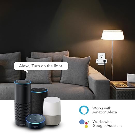 HBN Smart Plug 15A, WiFi&Bluetooth Outlet Extender Dual Socket Plugs Works with Alexa, Google Home Assistant, Remote Control with Timer Function, No Hub Required, ETL Certified, 2.4G WiFi Only