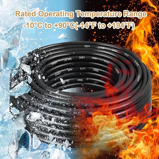MOOKEERF 14/4 AWG Mini-Split Cable - 150FT 14 AWG 4 Conductor Control Cable 300V Stranded Oxygen-Free Pure Copper Wire for Mini Split Air Conditioner,Heat Pump,HVAC Systems and Speaker Systems