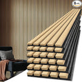 Art3d 6-Piece Wood Slat Acoustic Panels for Stylish Decor and Noise Reduction, 3D Textured Panel for Ceiling and Wall, Oak