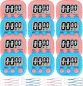 ZILLEEN Classroom Timer for Kids Teachers 12 Pack Digital Timers, Blue & Pink