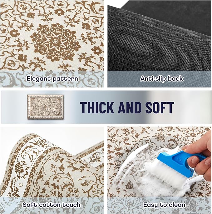 Teenyyou 1 Pcs 26" x 18" Dryer Top Protector Mat, Washer and Dryer Topper, Non Slip Waterproof Machine Cover Dust Proof Quick Drying Topper Pad for Laundry and Kitchen (Persian)