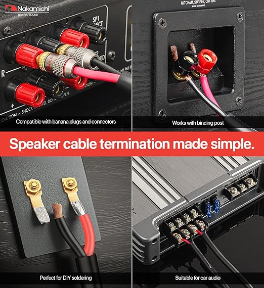 Nakamichi 10/2 (250-Foot) in-Wall & Direct Burial (UL CL2 CL3 Rated) Oxygen-Free Copper (OFC) 2-Conductor Speaker Cable Wire, Outdoor In-Ground, in-Ceiling, Riser, Black (10AWG / 250ft / 76.21m)