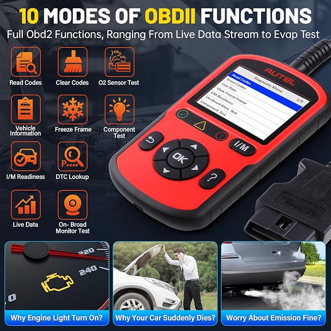 Autel OBD2 Scanner AutoLink AL549(Upgraded Ver. of AL519)Code Reader with AutoVin, Read/Erase DTCs for ABS, Universal Car Battery Test,OBDII Scan with Live Data,Check Engine Fault OBD2 Diagnostic Tool