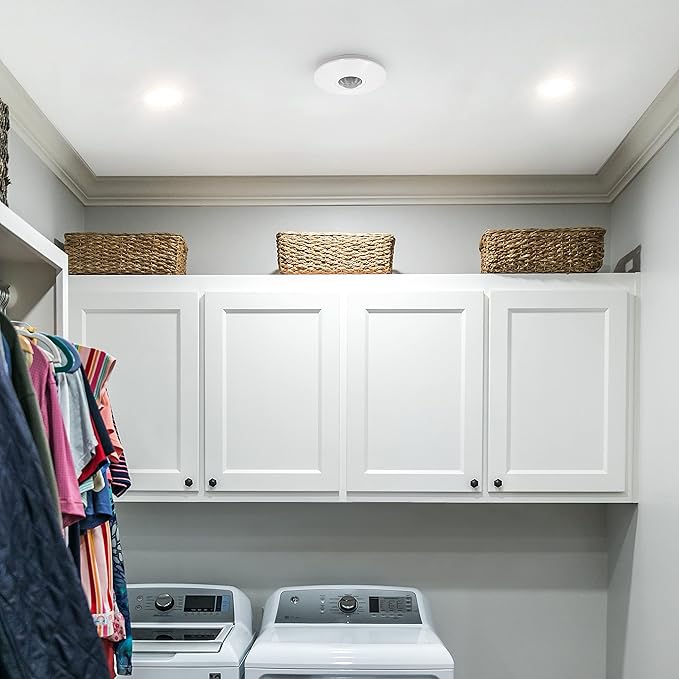 Maxxima Ceiling Mount 360 Degree PIR Occupancy Sensor - Hard-Wired Motion Sensor, 120V LED Compatible, Automatic Sensing Solution for Indoor Use at Max Height 10ft, Ideal for Closets and Pantries