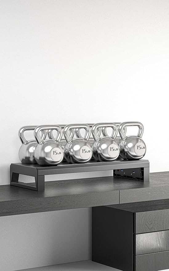 GECKOSTROLL 2-Tier Metal Computer monitor stand Laptop Desk Shelf & Monitor Riser ，27.55 inches long desk riser Monitors/PC/Laptop/Computer Space Saver Organizer (Basic Version, Two-layer 700mm)