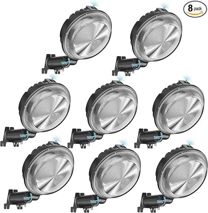 AIKVSXER LED Barn Lights 160W 24000LM Yard Area Light Dusk to Dawn Outdoor Lighting 6500K Security Flood Light IP66 Waterproof for Garden Garages Street Warehouse Farmhouse 8 Pack