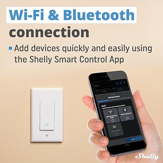 Shelly Plus Wall Dimmer UL | WiFi Smart Wall Dimmer Switch | Home Automation | Bluetooth Gateway | Compatible with Alexa, Home Assistant & Google | No Hub Required | Dimmable Lights (4 Pack)