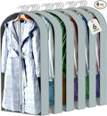6 Pcs 60" Garment Bags for Hanging Clothes, Clear Suit Bags for Closet Storage Clothing Storage, Garment Bags Shoulder Covers with 4" Gussets for Coats, Jackets, Shirts and Sweater