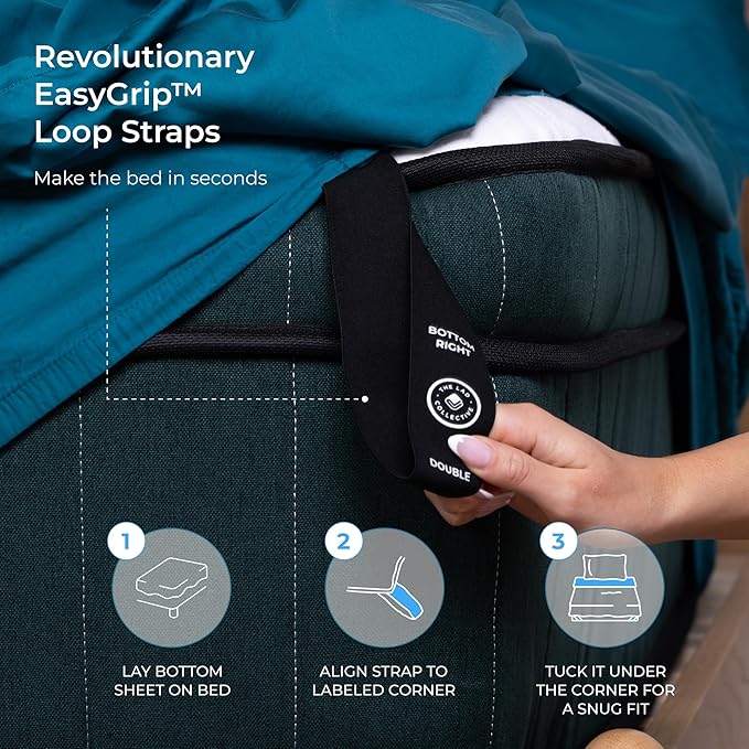 The LAD Collective 3.0 - 4-Piece Cotton Bedding Set with Fitted Sheet, Top Sheet & 2 Pillowcases - Luxury Bed Sheets for Full Size Beds - Premium Bedroom Essentials - Maui/California King