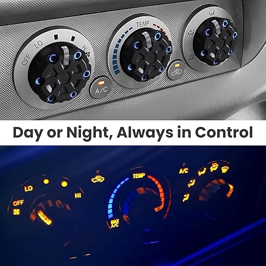 2nd Gen Tacoma Accessories AC Knob Upgrade - 2005,2006,2007,2008,2009,2010,2011,2012,2013,2014,2015 Tacoma Climate Control Dial Mods Set - 2nd Gen Tacoma Mods - for Toyota Interior Replacement Kit