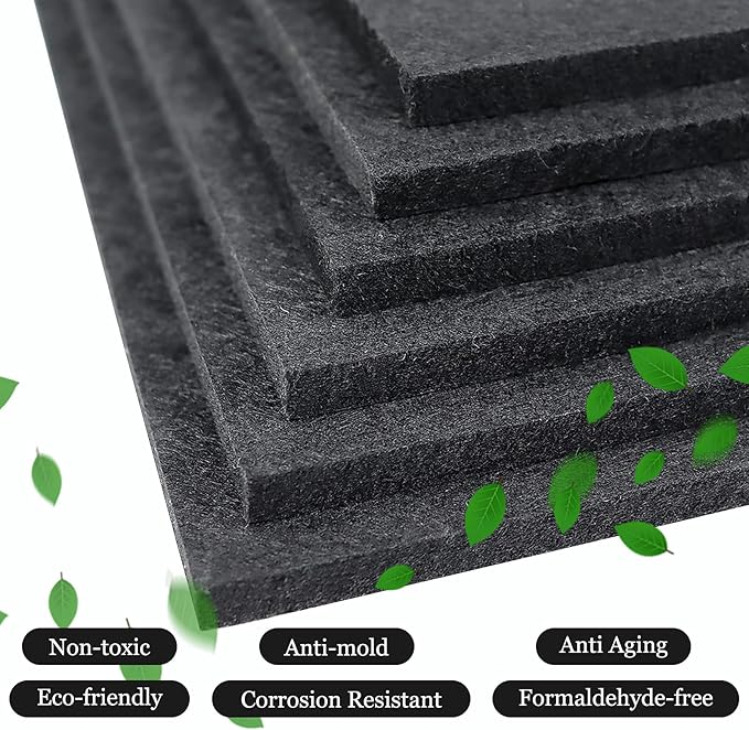 BXI Sound Absorber - 31.5 X 23.6 X 3/8 Inches 6 Pack High Density Acoustic Absorption Panel, Sound Absorbing Panels Reduce Echo Reverb, Tackable Acoustic Panels for Wall and Ceiling Acoustic Treatment