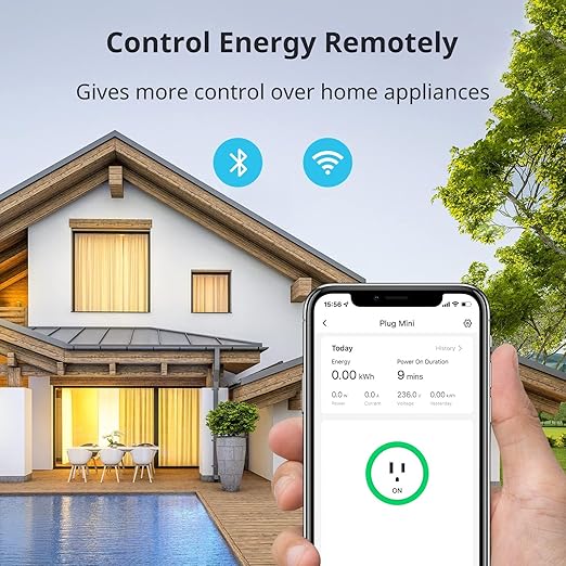 【2025 New】 SwitchBot Smart Plug Mini 15A(2 Pack), Energy Monitor, Smart Home WiFi(2.4GHz) & Bluetooth Outlet, Compatible with Alexa & Google Home, APP Remote Control & Timer Function, No Hub Required