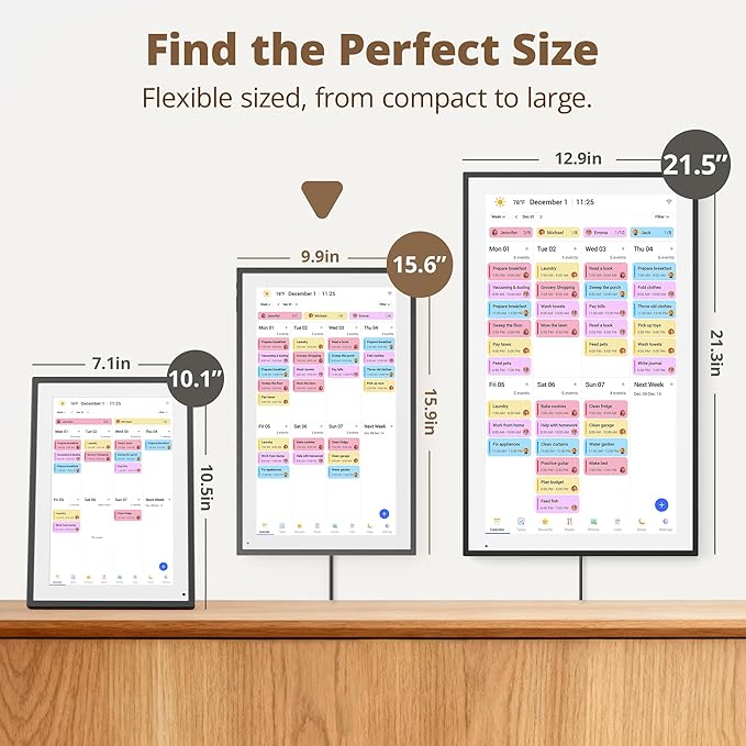 Digital Calender 15.6 Inch Smart Wall Calender, Touchscreen Electronic Calender Planner for 2025 Family Chore Chart Rewards and Schedules, Interactive Display, APP Access, Wall Mount or Stand