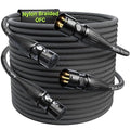XLR Cables 25ft 2 Pack, 20 AWG, Kevlar-Reinforced Nylon Braided Microphone Cable, Professional Gold-Plated Rean Connectors from Neutrik, Mic Cable, Shielded and Balanced XLR Male to Female Cord