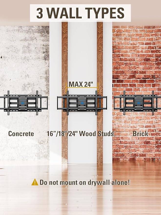 Mounting Dream TV Wall Mount TV Bracket for Most 42-90 Inch TV, Pre-Assembled Full Motion TV Mount with Articulating Arms, Max VESA 800x400mm 132 lbs. Loading, Fits 16", 18", 24" Studs, MD2298-XL
