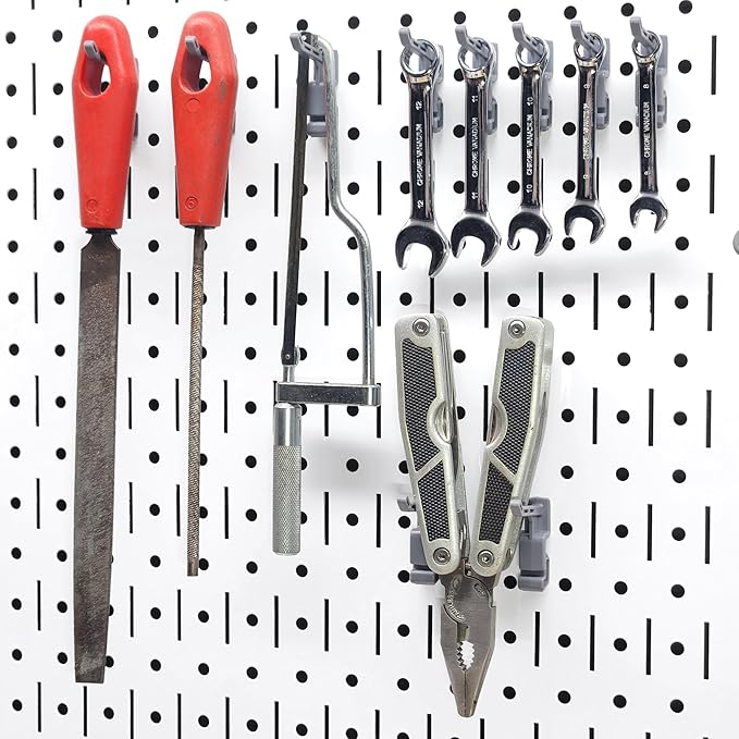 TROPEK 71-Piece Bracket Kit | Compatible with Wall Control | Assorted Hooks to hangscrewdrivers sockets Pliers Hammers Calipers Merchandise Scissors Paint Brushes for Tool Wall Organization
