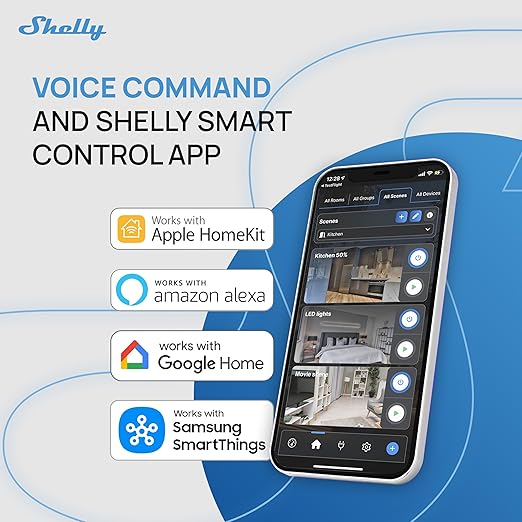 Shelly 1 Gen4 | Wi-Fi, Zigbee & Matter Smart Relay Switch with Dry Contacts, 1-Channel 16A | Home Automation | Alexa, SmartThings, Google Home, Apple HomeKit Compatible | Garage Door Opener (4 Pack)