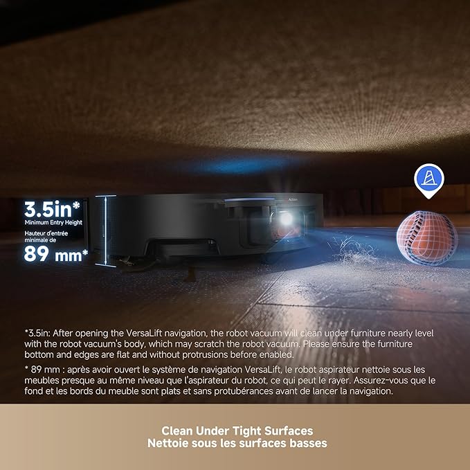 DREAME X50 Ultra Complete Robot Vacuum and Mop with Auto-Empty and Mop Self-Cleaning, 20,000Pa Suction, Obstacle Avoidance and 360° Navigation, Corner to Edge Deep Cleaning, Detangling Brush (Black)