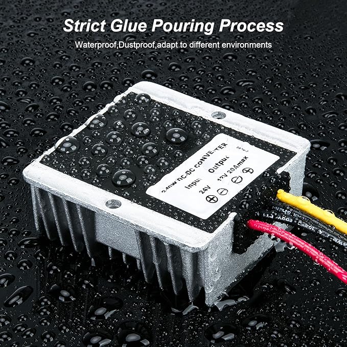 48V Step Down to 12V 10A 120W DC/DC Converter Regulator Low Voltage Reducer Waterproo Transformer for Cart Scooters, LED Strip Light,Car Truck