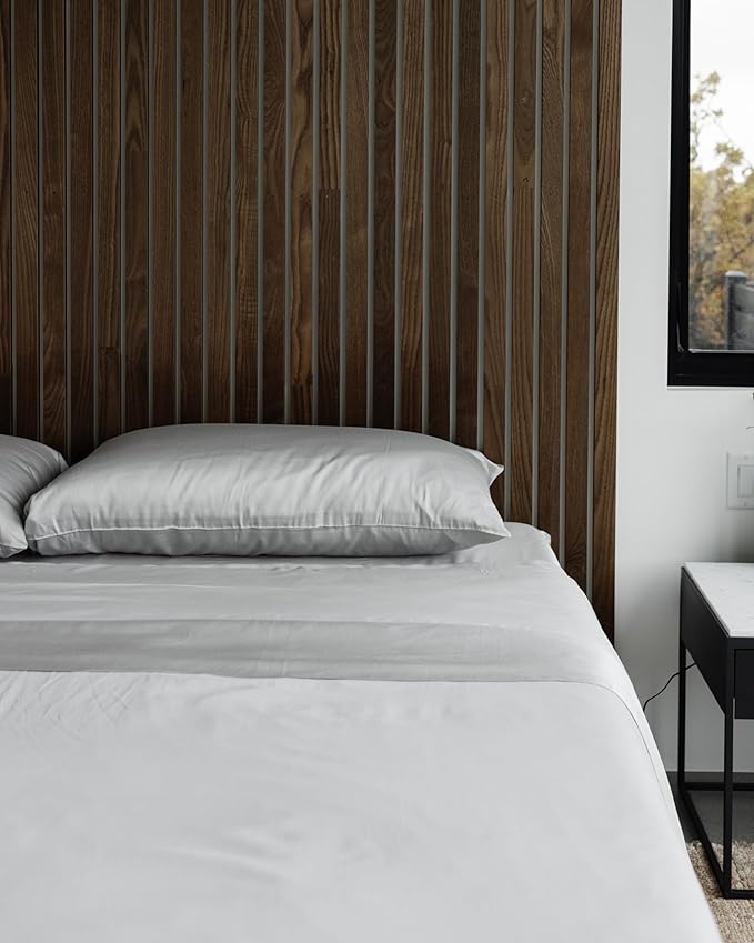 Cozy Earth Luxury Bed Sheet Set - 100% Viscose from Bamboo Fabric, Ultra-Soft & Breathable, Fits Regular & Deep Pocket Mattresses up to 20" - 4 Pieces Full Sheet Set Gray