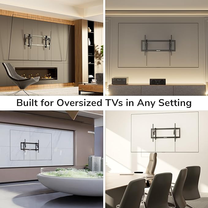 Mount-It! Advanced Extendable Tilt TV Wall Mount for 55–105 Inch TVs, Low Profile 2.1” Heavy-Duty Bracket with 6.8” Extension, Tilt & Swivel, Universal VESA up to 1000×600 mm, Fits 16/24/32” Studs