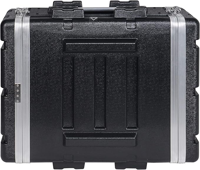 Sound Town Lightweight 4U PA DJ Rack/Road Case with ABS Construction, 19” Depth and Heavy-Duty Latches (STRC-A4U)