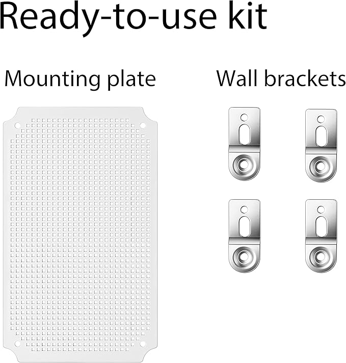 Gratury Junction Box, IP67 Waterproof Plastic Enclosure for Electrical Project, Hinged Grey Cover, Includes Mounting Plate and Wall Bracket (Transparent Cover, 11.4"×7.5"×5.5")