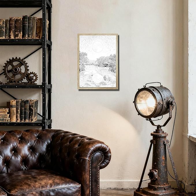 URVIP LED Glowing Photo Frame, 3D Starry-Sky Moon Animal Wall Art, 9x12 Inches Dimmable Light Up Light Painting for Bedroom, Unique Aesthetic Decor, Great Birthday Gift for Women Men