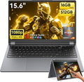 Moxalc Laptop Computer, 15.6" 16GB RAM 512GB SSD AMD Ryzen R3 3200U(up to 3.5 GHz) Radeon Vega 3 360° Yoga FHD IPS Touchscreen Notebook Win 11 Pro Office Suite 2.4G&5G WiFi 5 BT 5.0 Blacklit Keyboard
