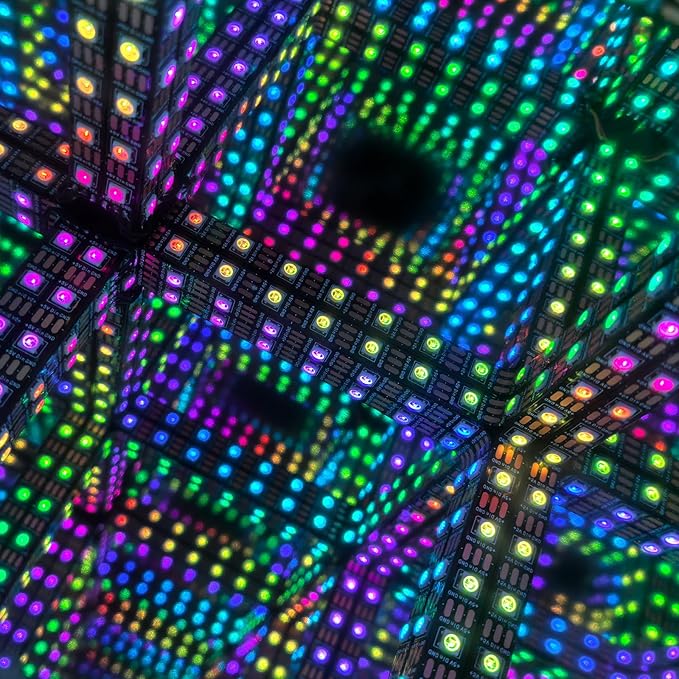 Heepulor Infinity Hyper Cube LED Table Lamp, Color-Changing Music-Sync APP-Controlled Ambient Light for Gaming, Party, Home (Small 4Inchs)