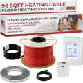 LuxHeat 90sqft Floor Heating Cable Kit - 240v In Floor Heating System for Tile - Heated Flooring System Includes UDG4 Programmable Thermostat w/GFCI, Heat Cable, Strapping, Sensor & Alarm
