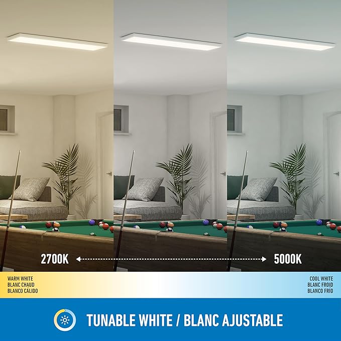 artika Skyshade 30″ LED Flat Panel Ceiling Light – 4,000 Lumens, RGB + Tunable White Smart Control (App • Remote • Wall Switch), Ultra-Slim Flush Mount for Kitchen • Living Room • Garage